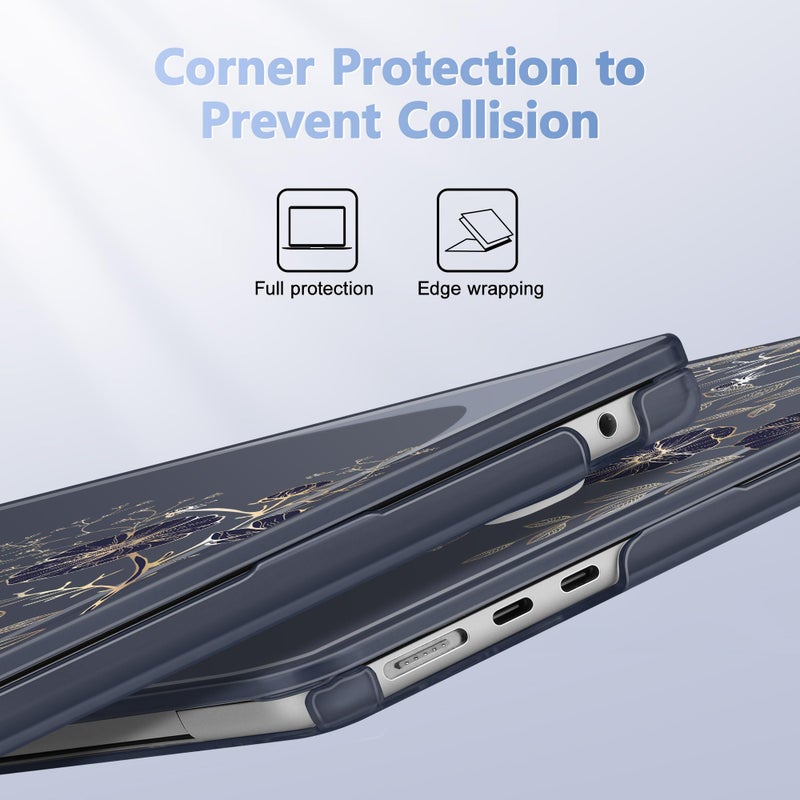 May Chen for M4 MacBook Air 13.6 Inch Case 2025 2024 2023 2022 Release Models: A3240 A3113 M3 A2681 M2  Plastic Hard Shell Case for MacBook Air 13.6 "" with Retina Display Fits Touch ID  Floral Art - Image 3